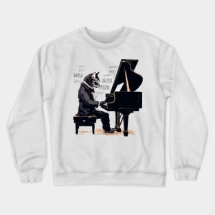 Cat playing piano Crewneck Sweatshirt